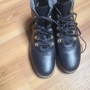 Cole Haan Black Ankle Boots with Gray Accents